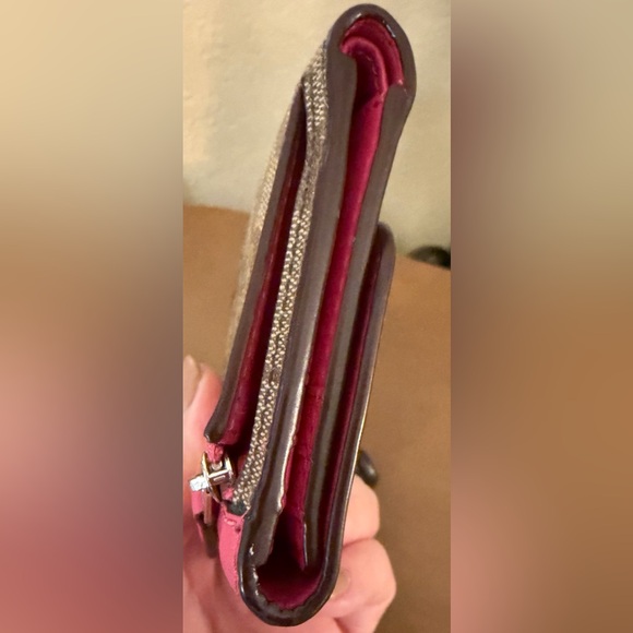 Coach Pink and Brown Women's Wallet - Picture 5 of 12